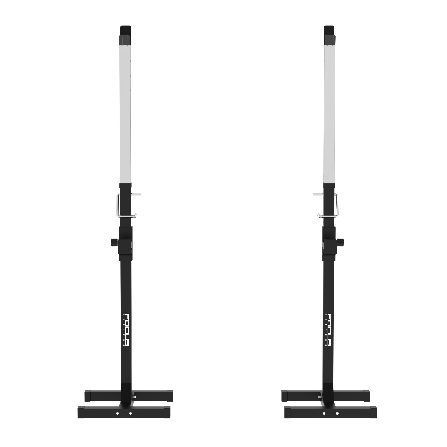 Haltersteunen voor squats en bankdrukken.