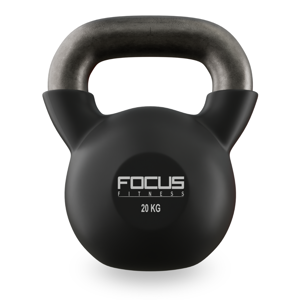 Kettlebell 20 kg, zwart.