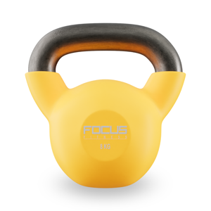 Focus Fitness Vinyl Kettlebell, 8 kg, geel.