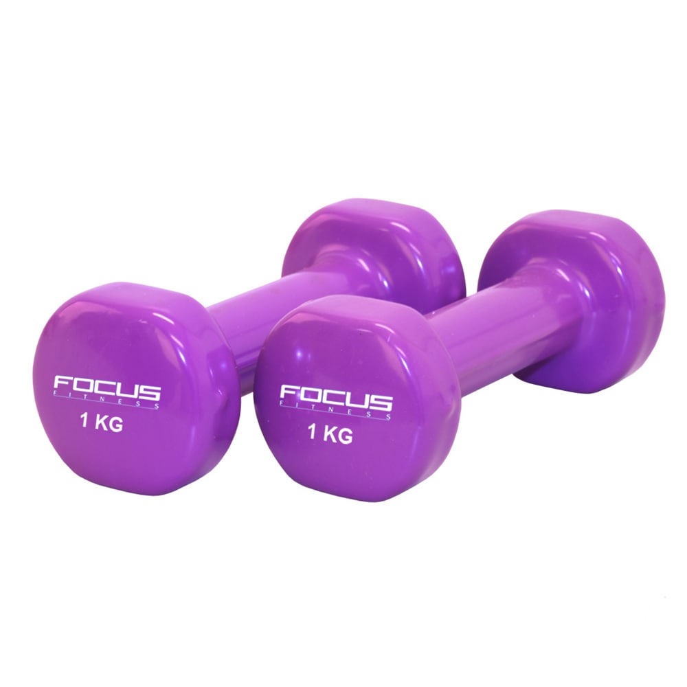 Vinyl Dumbbells 2 x 1 kg - Focus Fitness.