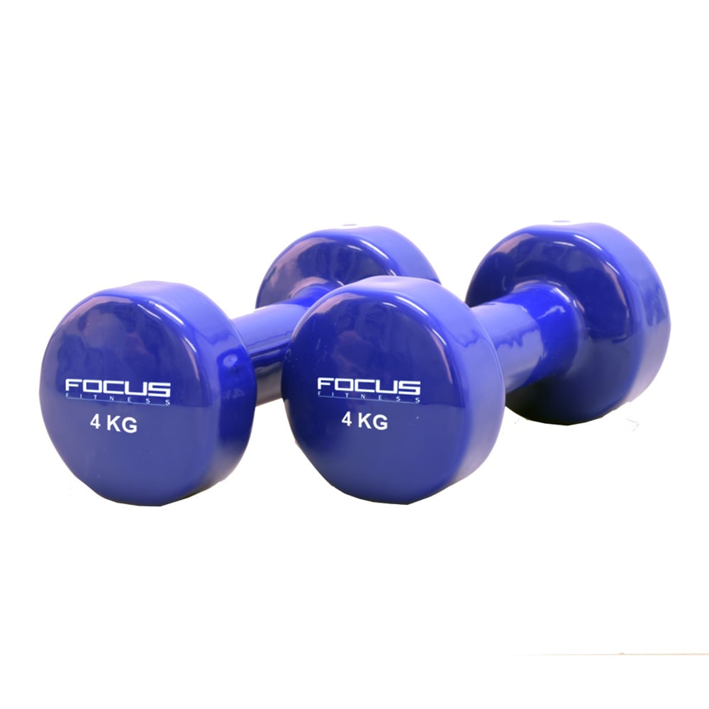 Focus Fitness Vinyl Dumbbells 2 x 4 kg.