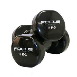 Vinyl Dumbbells, 2 x 5 kg (Focus Fitness)