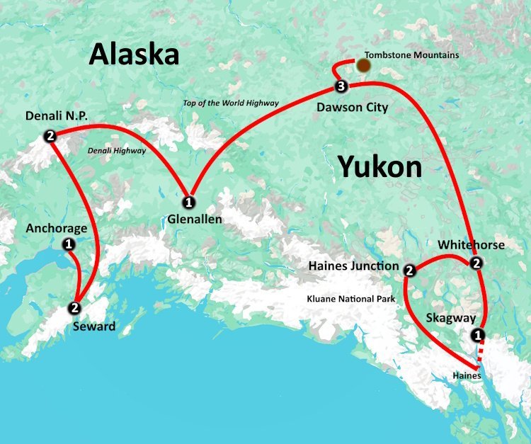 Alaska Yukon hoogtepunten in 16 dagen.