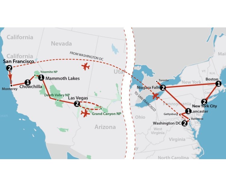 Beste van Californië: 16-daagse reis in het oosten.