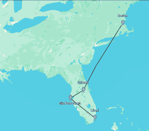 Boston Florida in 12 dagen ontdekken.