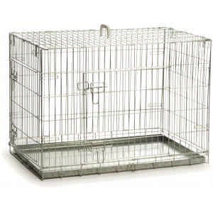 Hondenbench 2 deurs inklapbaar verzinkt 89 X 60 X 66 CM