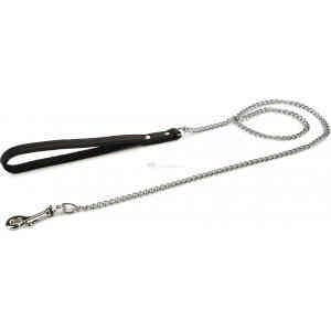 Hondenriem met ketting 120cm x 12mm zwart
