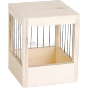 Houten broedkastje met spijlen