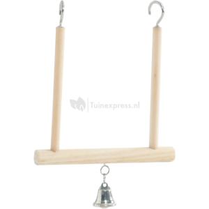Houten schommel met bel