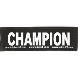 Julius K9 label: Champion, 11 x 3 cm.