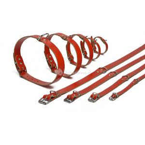 Leren hondenhalsband rood 47cm