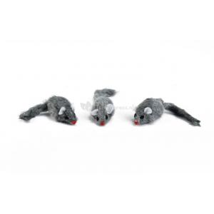 Pluche muisjes 3 stuks kattenspeelgoed - Grijs