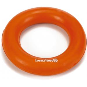 Hondenspeeltje: rubberen ring, oranje, 9 cm.