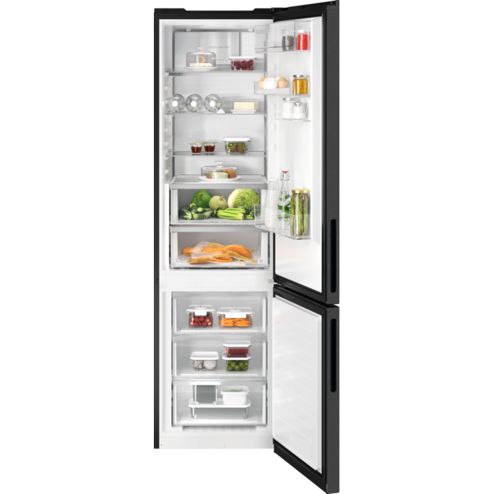 AEG 8000 Cooling 360 Koel-vrieskast, vrijstaand, 202 cm, zwart rvs.