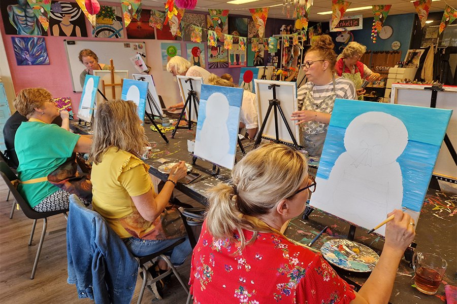 Schilderworkshop creatief op hout of canvas.
