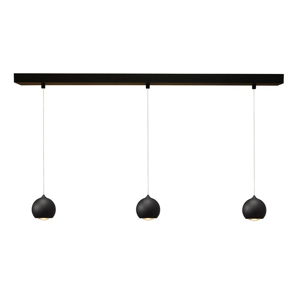 Artdelight Hanglamp Denver 3 lichts Ø 10 cm L 100 cm zwart