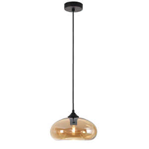 Artdelight Hanglamp Paradise Ø 28 cm amber glas zwart