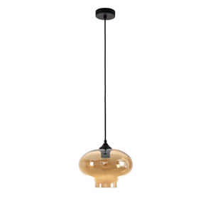 Artdelight Hanglamp 27 cm zwart glas