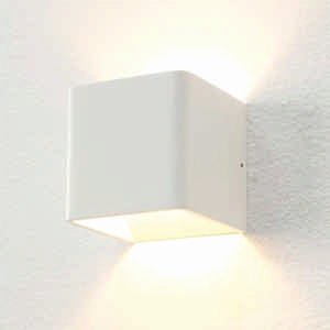 Artdelight Wandlamp Fulda, 10x10 cm, wit.