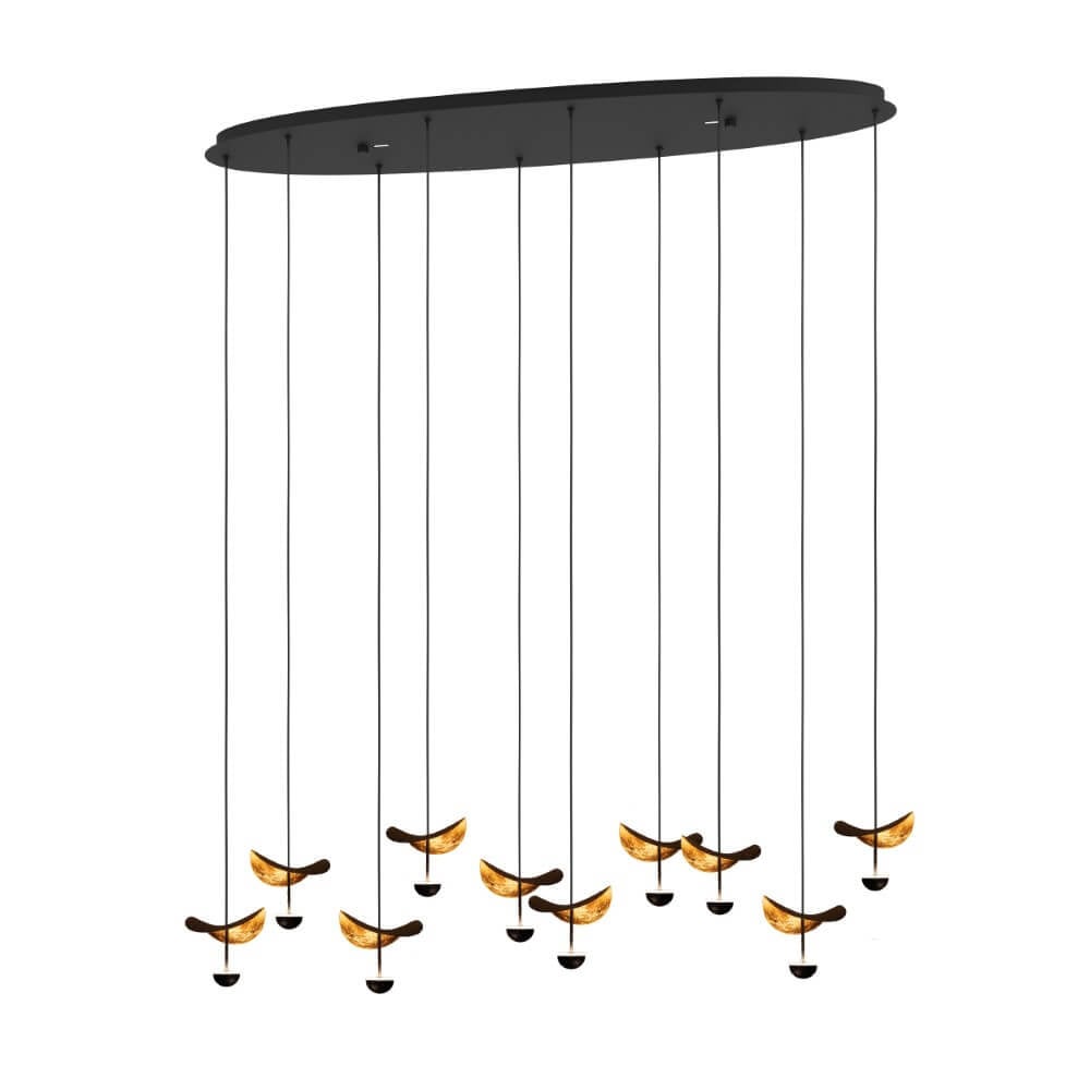 Eglo Hanglamp Dracera 10 lichts ovaal L 112 cm zwart