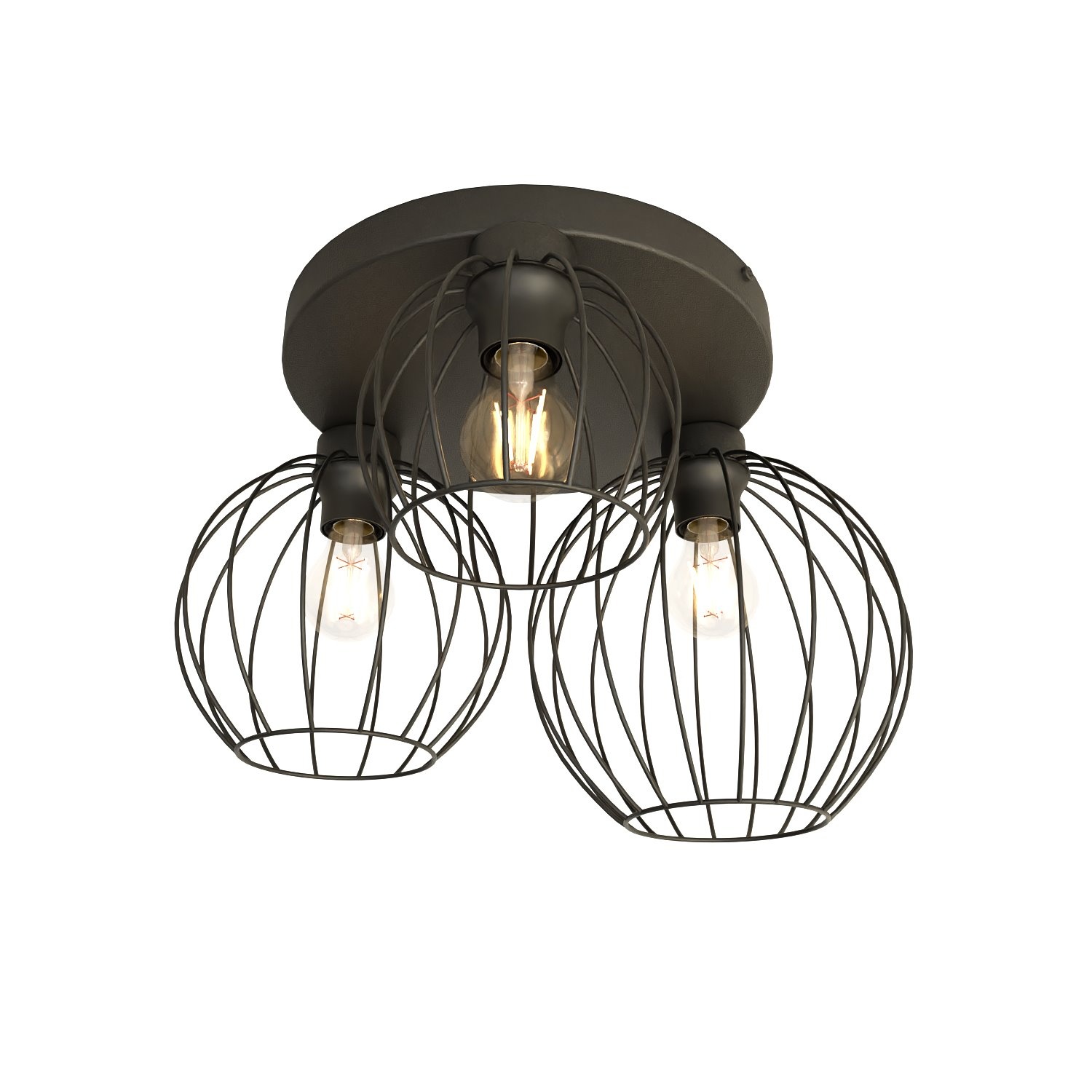 Emibig Plafondlamp Nest 3 lichts Ø 40 cm zwart