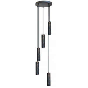 Freelight Hanglamp Forato 5 lichts Ø 30 cm Vide bruin zwart