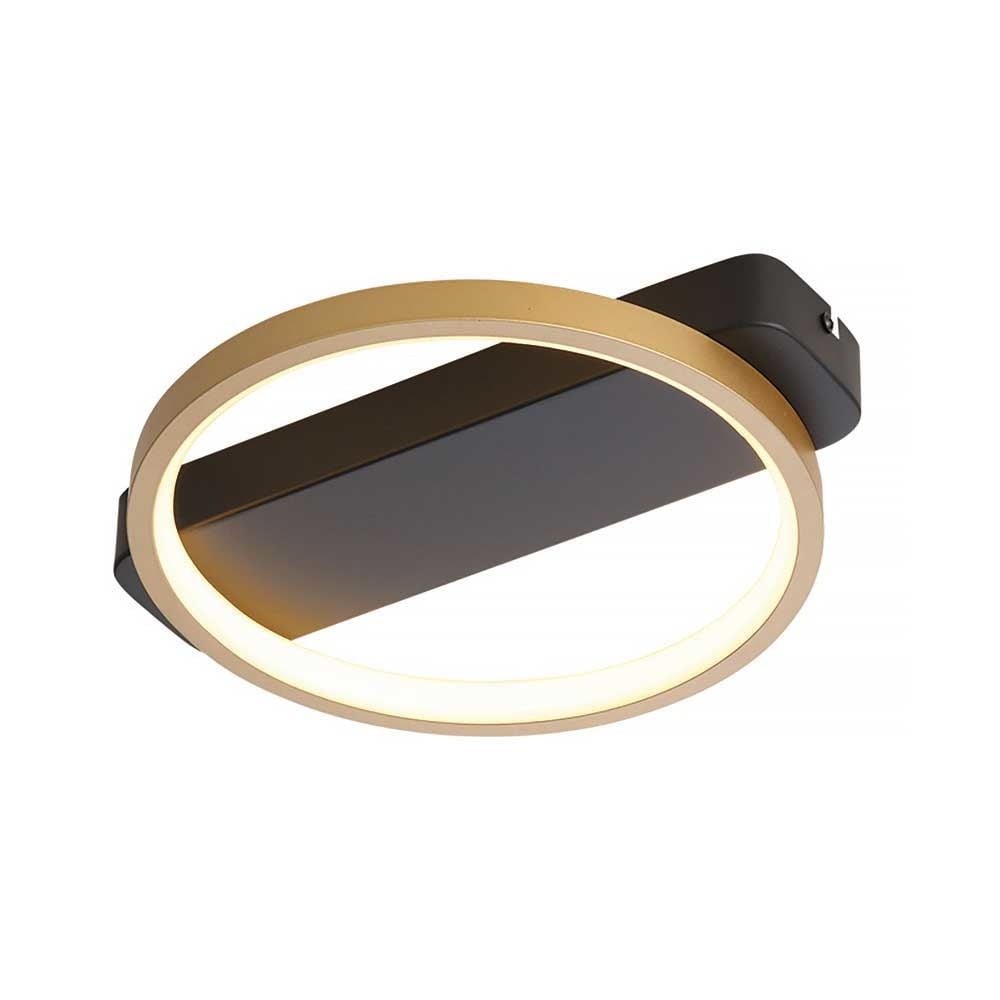 Freelight Plafondlamp Cintura Ø 26 cm zwart goud