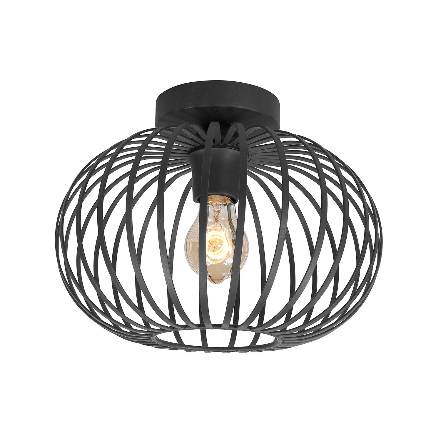 Plafondlamp Bolato 30 cm zwart.