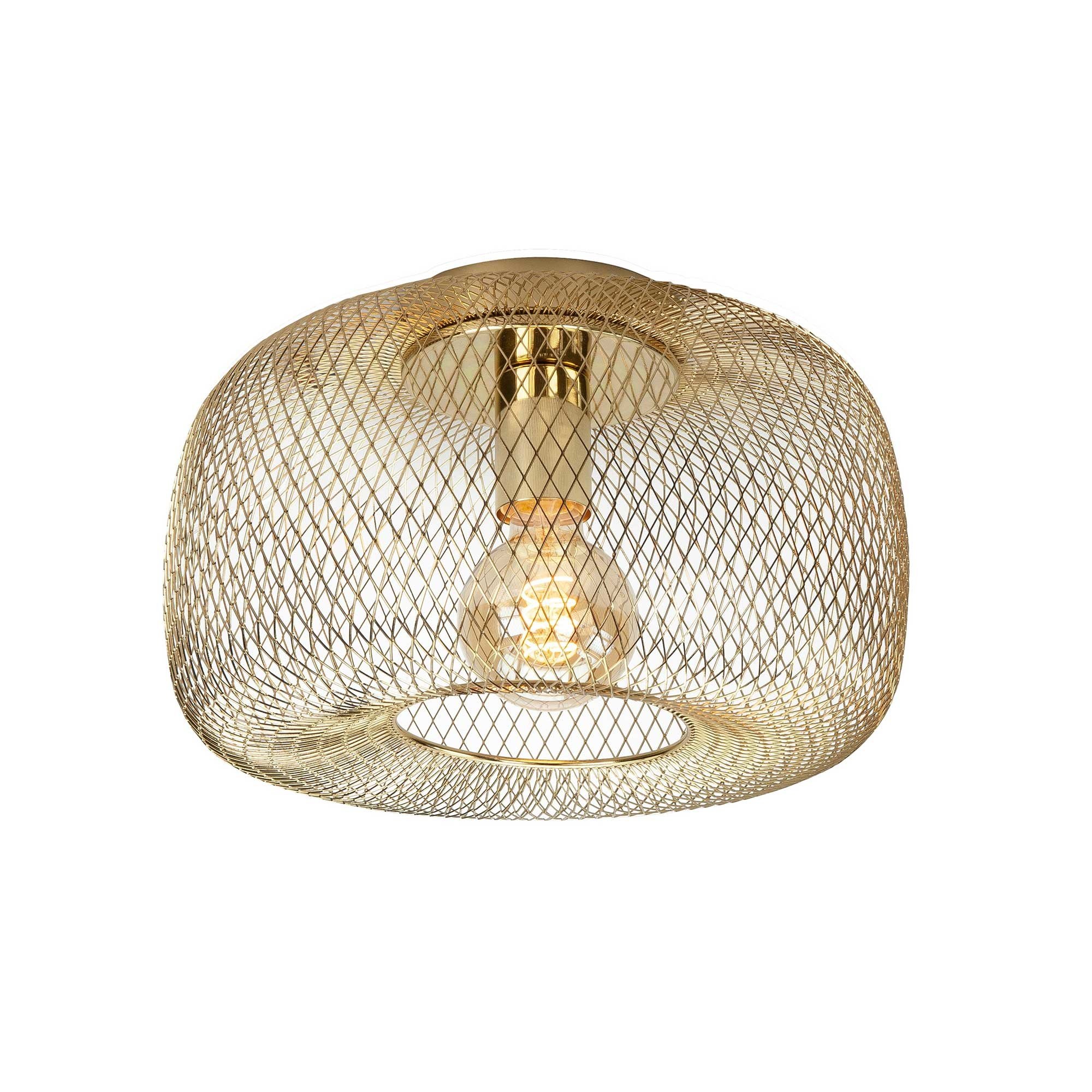 Gouden plafondlamp: Highlight Honey, 32 cm.