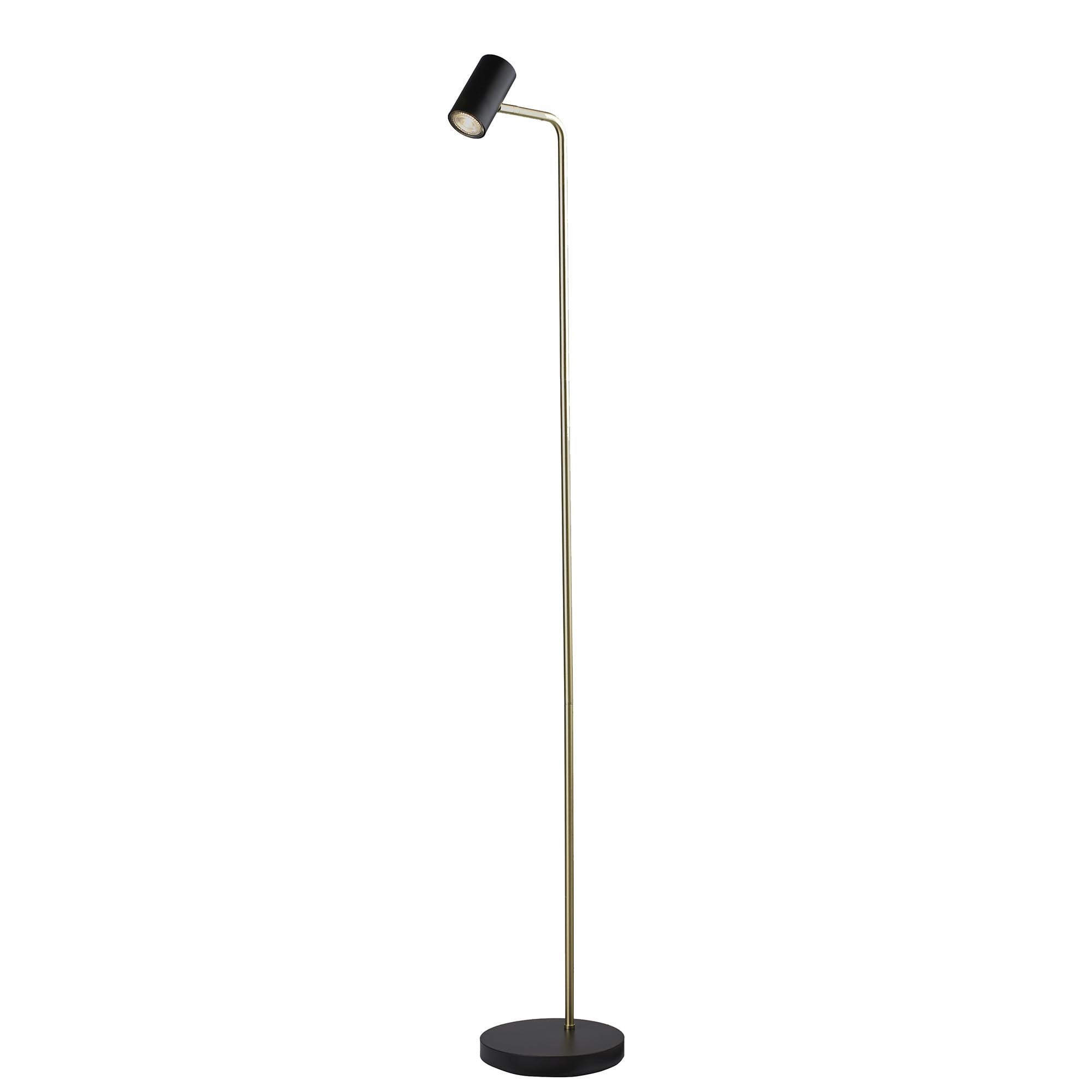 Highlight Vloerlamp Burgos 1 lichts H 134 cm zwart goud