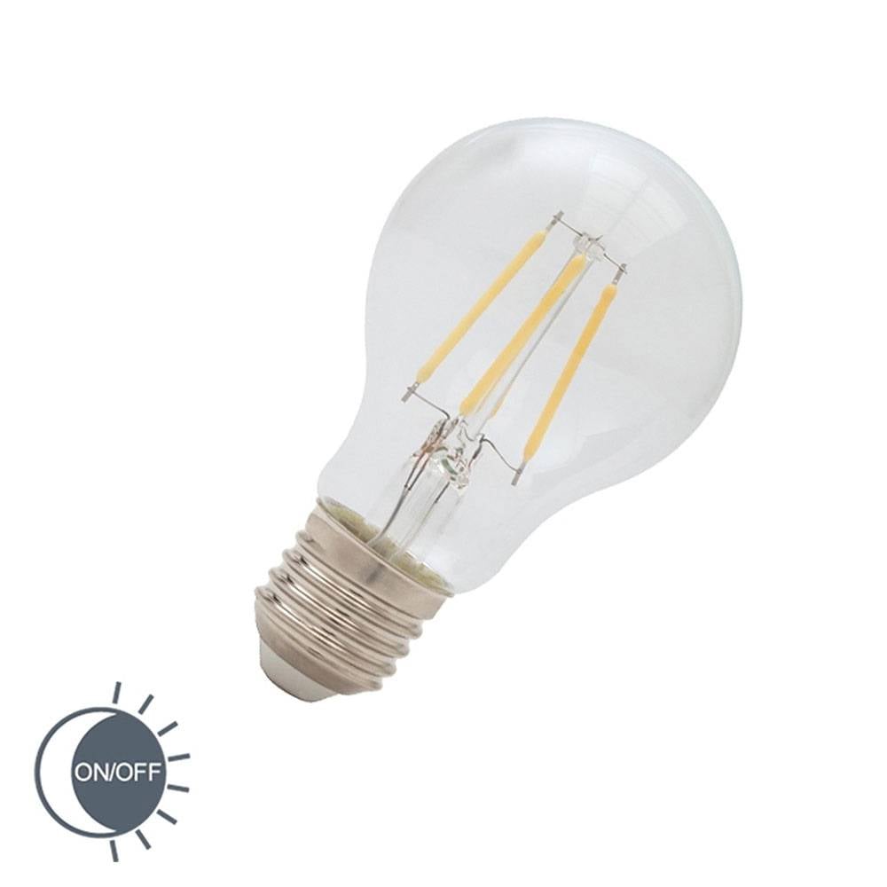 LED E27 lamp 4 Watt filament dag nacht sensor