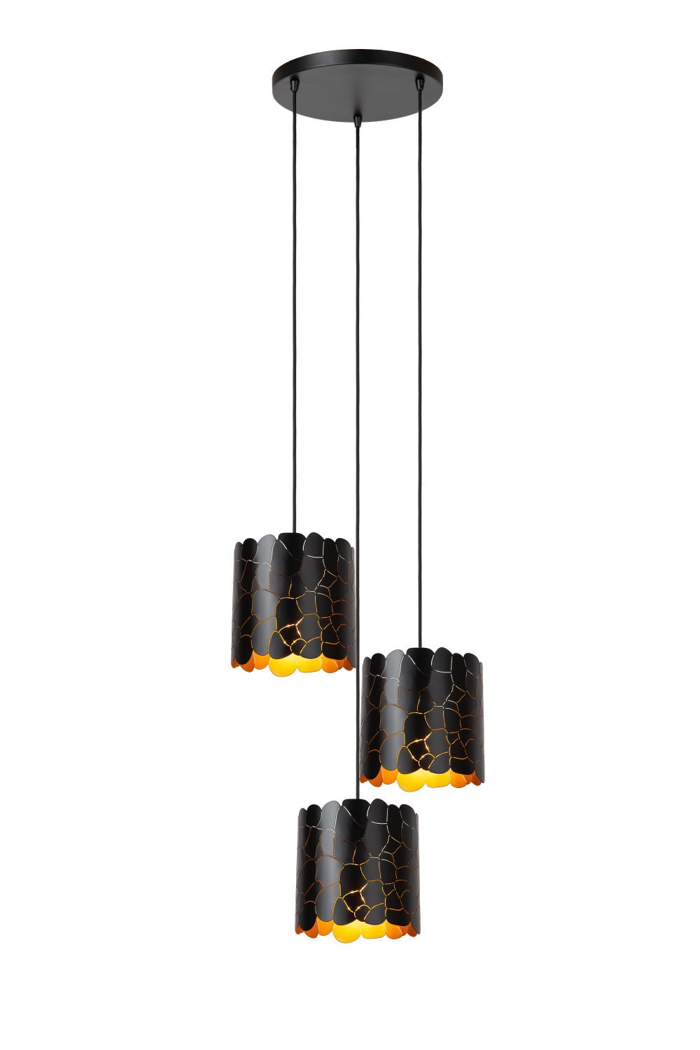 Lucide ALMELO - Hanglamp - 3xE27 - Zwart