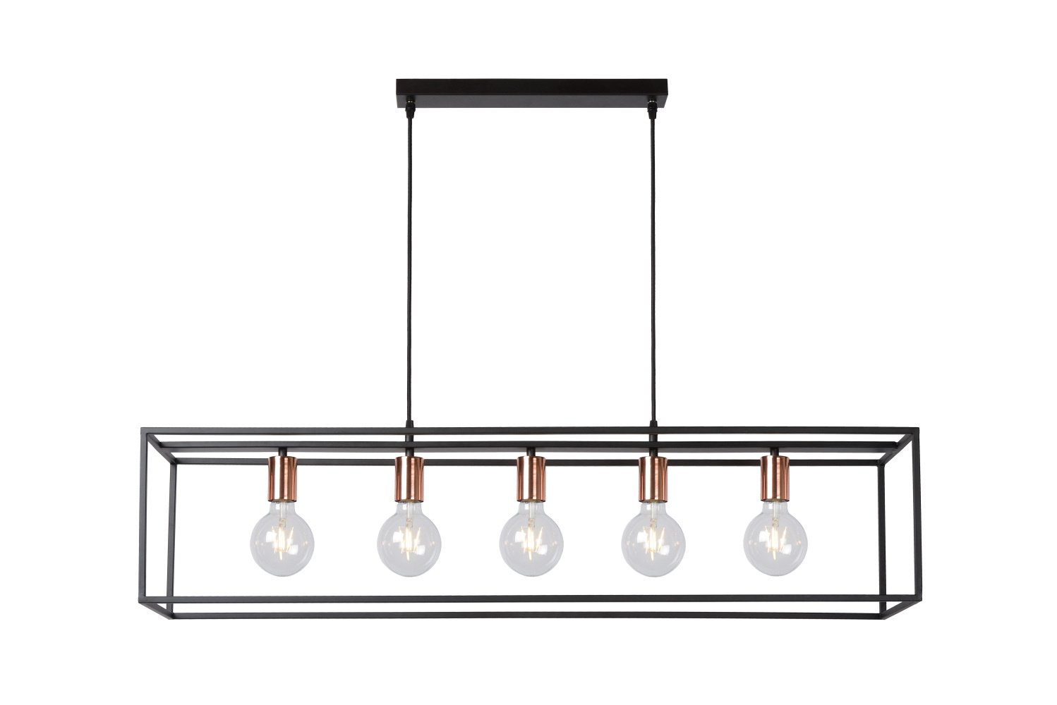 Lucide ARTHUR - Hanglamp - 5xE27 - Zwart