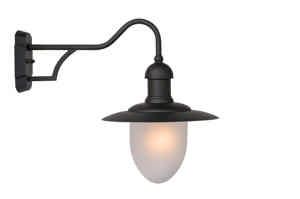 Lucide ARUBA - Wandlamp Binnen/Buiten - 1xE27 - IP44 - Zwart