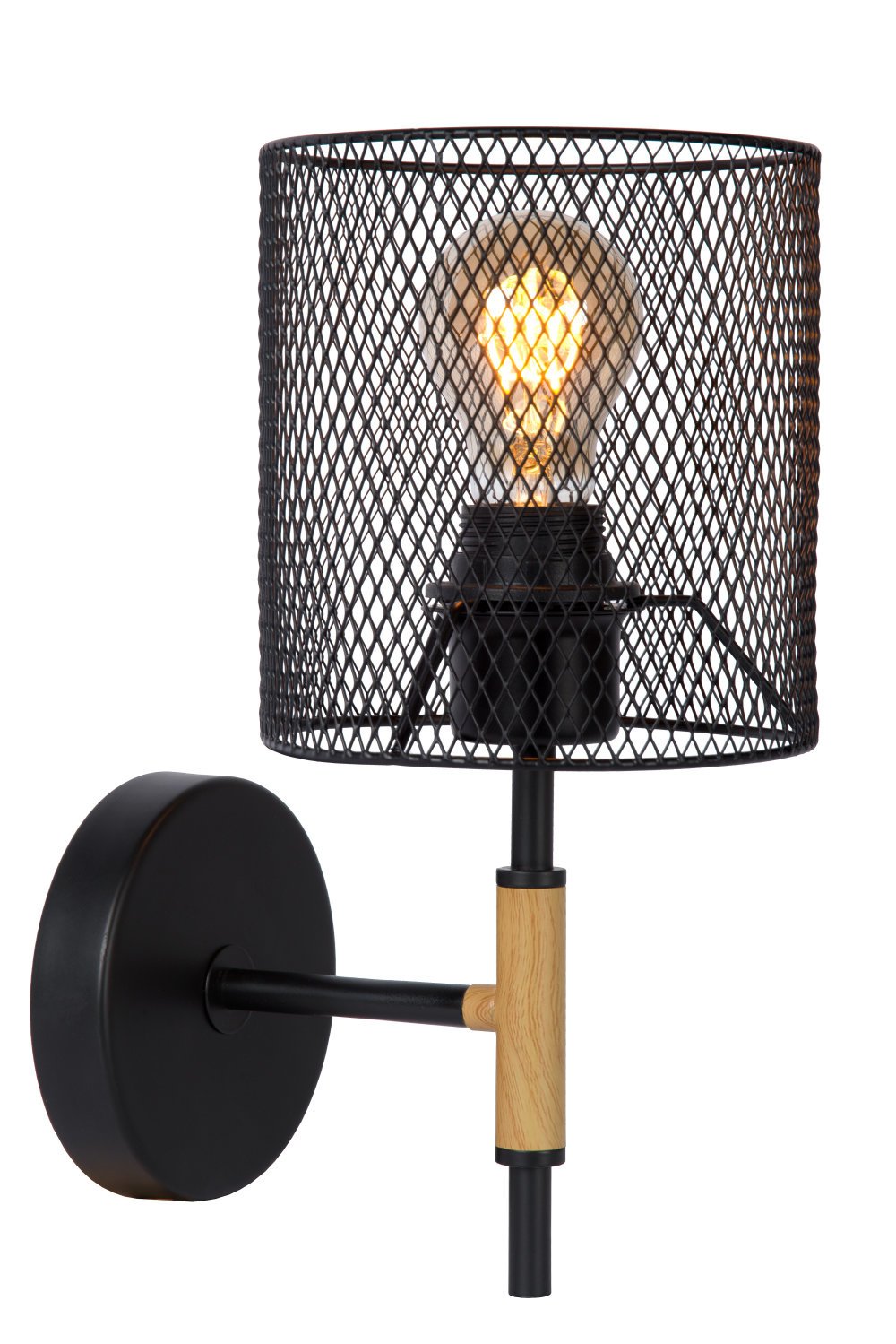 Lucide BASKETT - Wandlamp - 1xE27 - Zwart