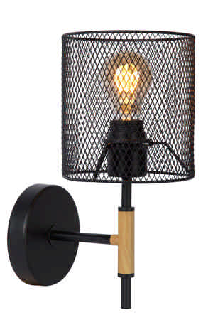 Lucide BASKETT - Wandlamp - 1xE27 - Zwart