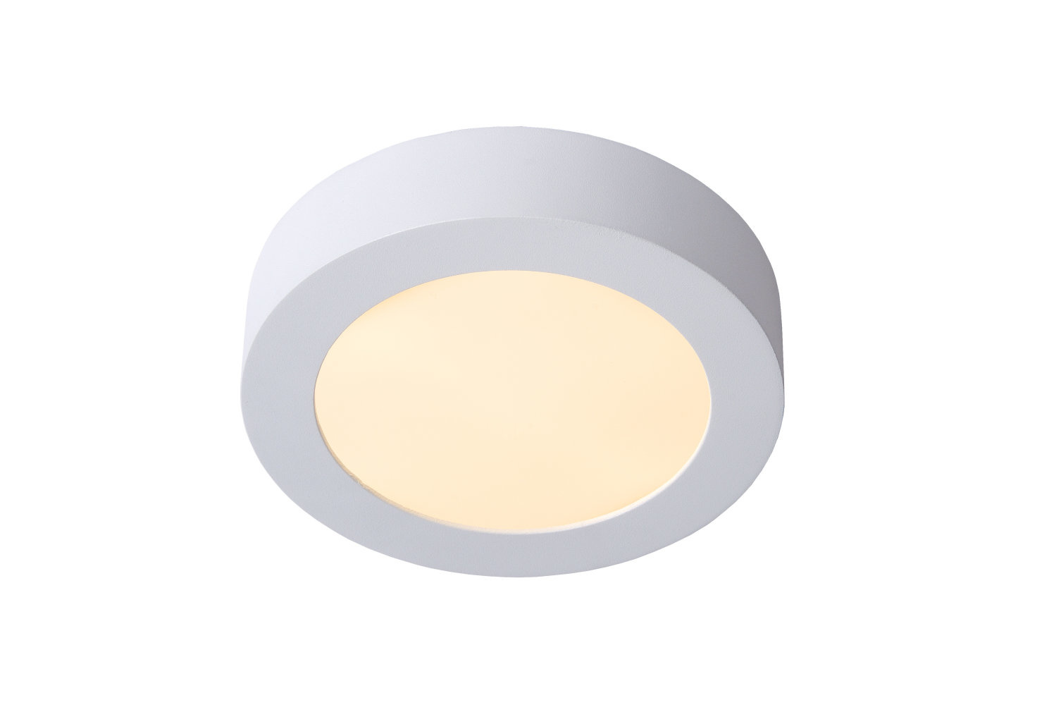 Lucide BRICE-LED - Plafonnière Badkamer - Ø 18 cm - LED Dimb. - 1x12W 3000K - IP44 - Wit