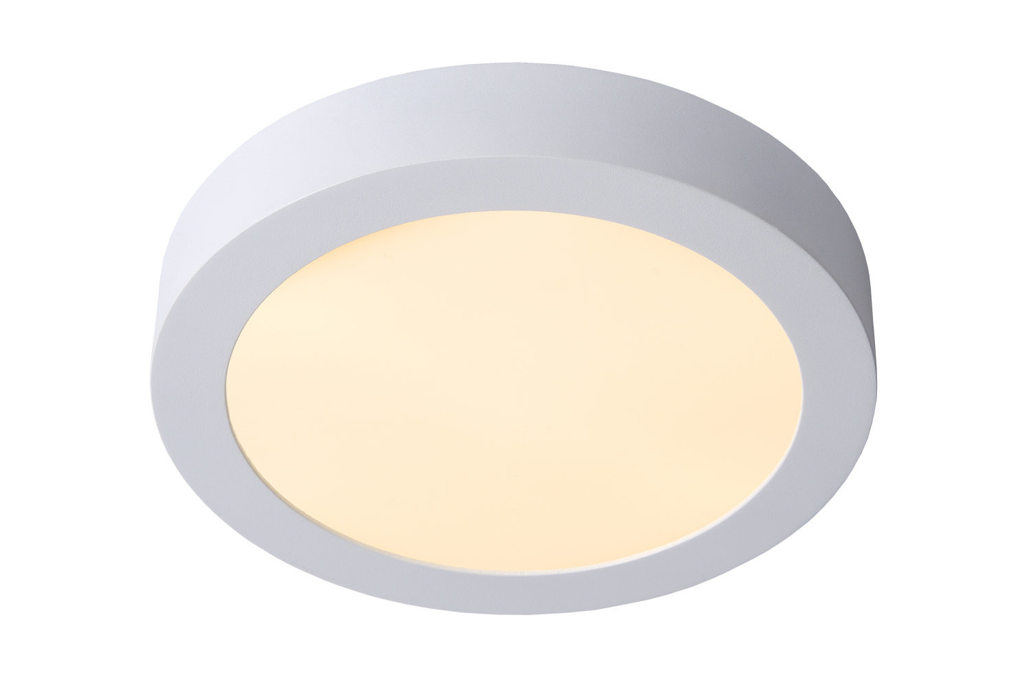 Lucide BRICE-LED - Plafonnière Badkamer - Ø 24 cm - LED Dimb. - 1x15W 3000K - IP44 - Wit