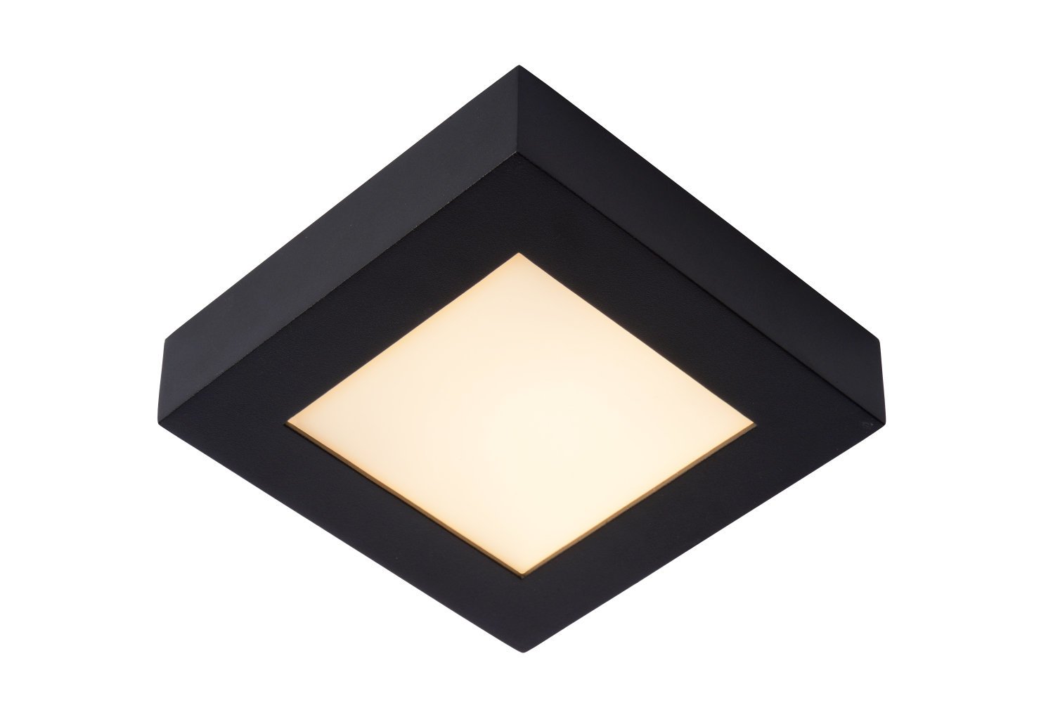 Lucide BRICE LED Plafonnière Badkamer LED Dimb. 1x15W 3000K IP44 Zwart