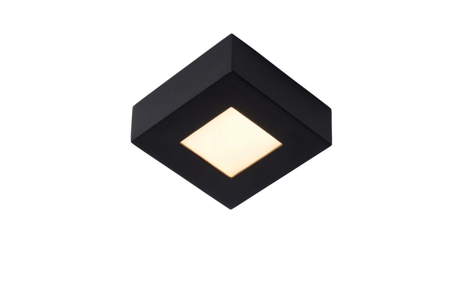 Lucide BRICE-LED - Plafonnière Badkamer - LED Dimb. - 1x8W 3000K - IP44 - Zwart