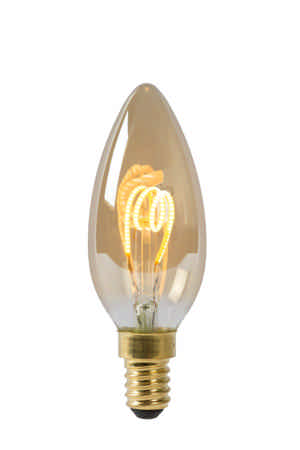 Lucide C35 - Filament lamp - Ø 3,5 cm - LED Dimb. - E14 - 1x3W 2200K - Amber