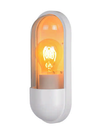 Lucide CAPSULE - Wandlamp Binnen/Buiten - 1xE27 - IP54 - Wit