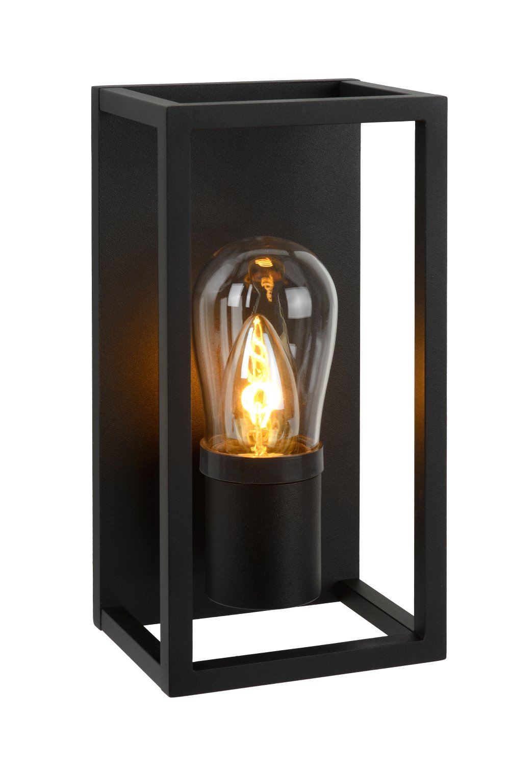 Lucide CARLYN - Wandlamp Badkamer - 1xE14 - IP54 - Zwart