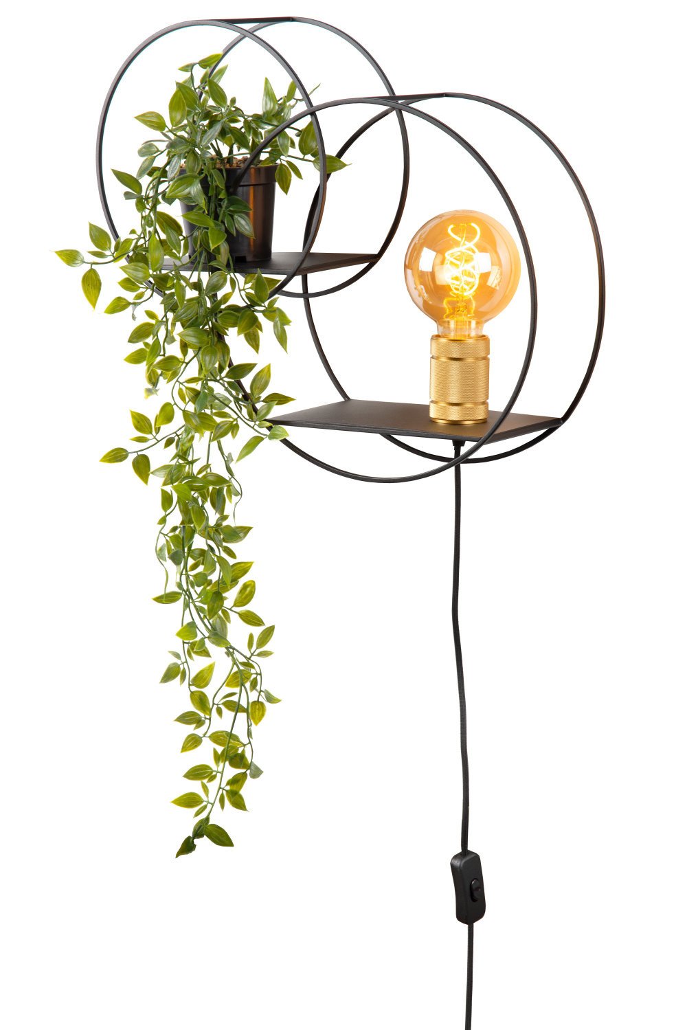 Lucide CIRCLE Wandlamp, zwart, 1xE27.