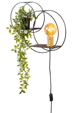 Lucide CIRCLE Wandlamp, zwart, 1xE27.