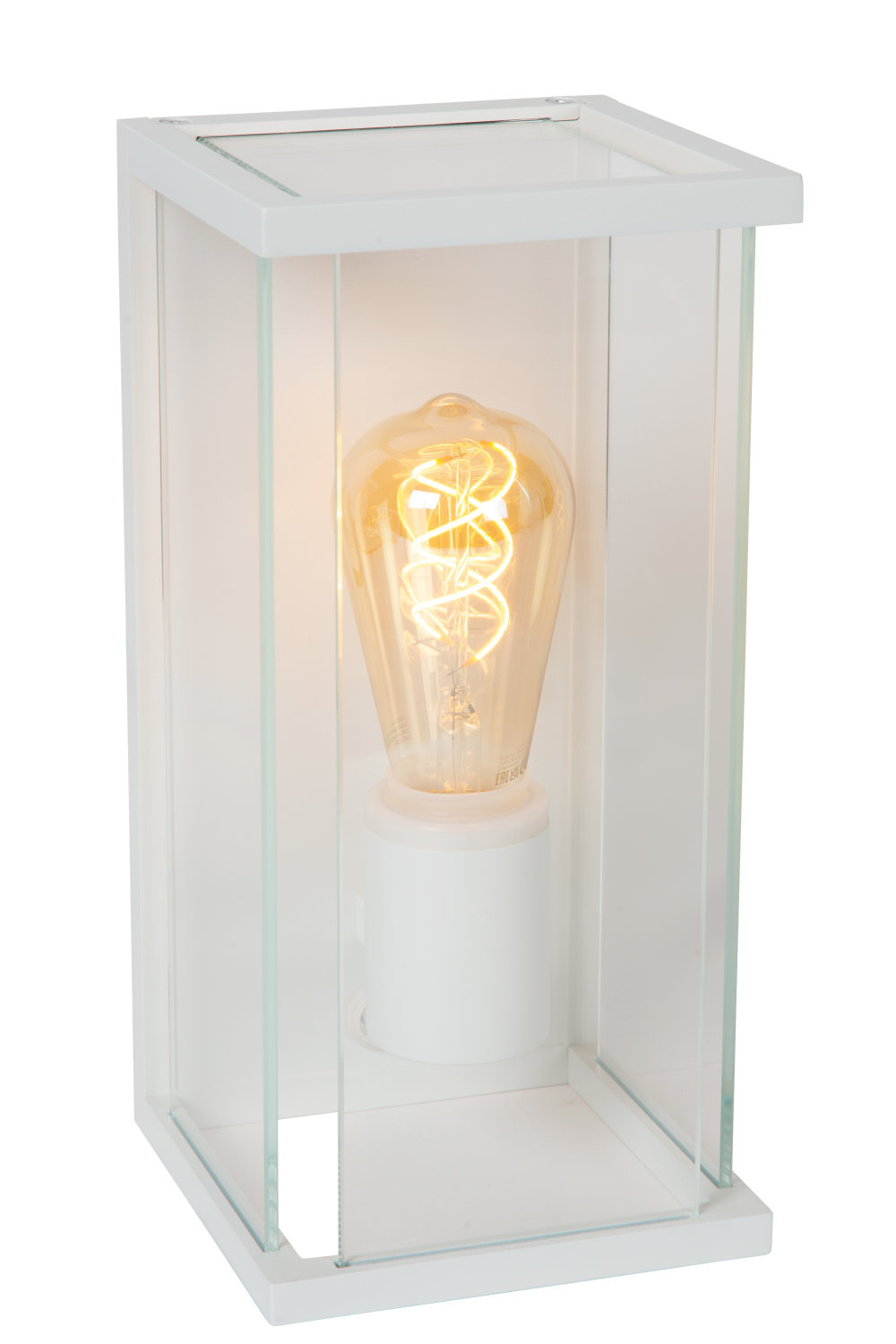 Lucide CLAIRE - Wandlamp Binnen/Buiten - 1xE27 - IP54 - Beweging & dag/nacht sensor - Wit