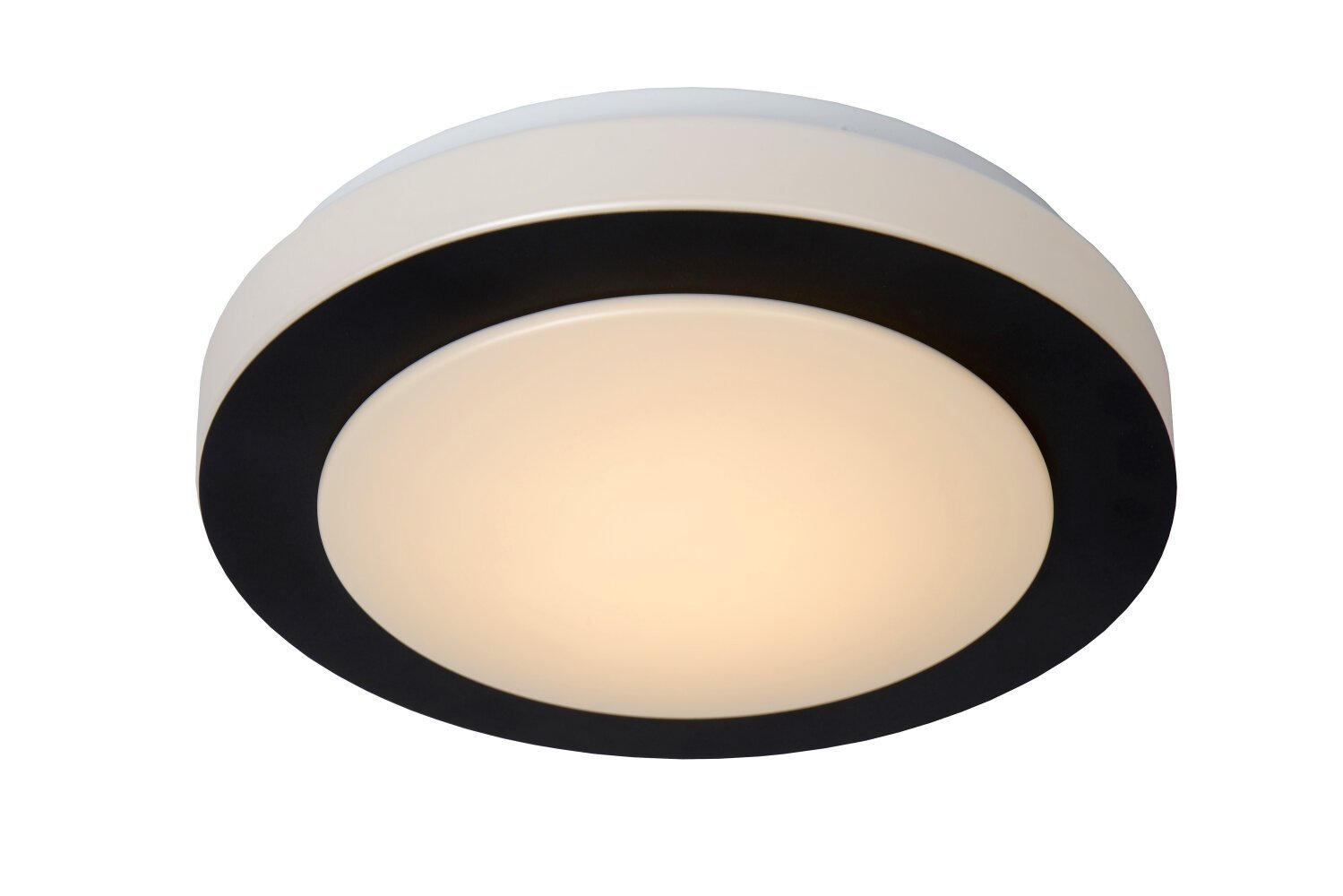 Lucide DIMY - Plafonnière Badkamer - Ø 28,6 cm - LED Dimb. - 1x12W 3000K - IP21 - 3 StepDim - Zwart