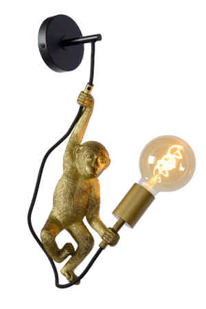 Lucide EXTRAVAGANZA CHIMP - Wandlamp - 1xE27 - Zwart