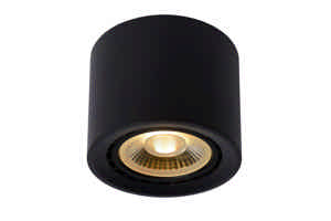 Lucide FEDLER - Plafondspot - Ø 12 cm - LED Dim to warm - GU10 (ES111) - 1x12W 2200K/3000K - Zwart