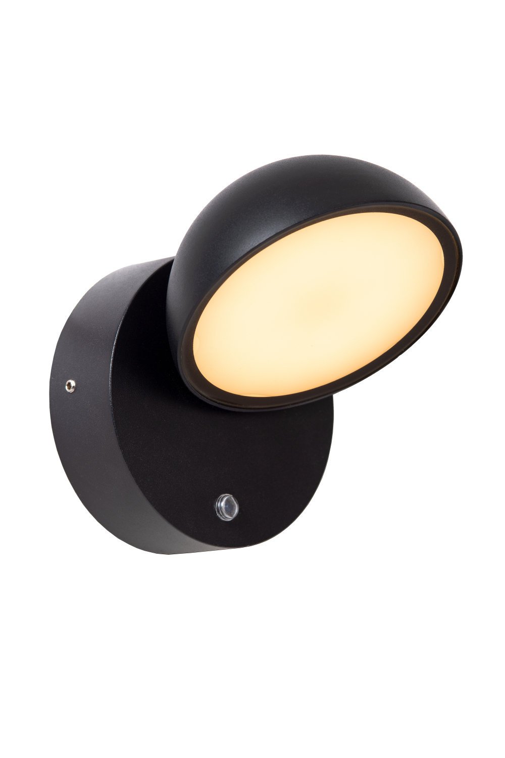 Lucide FINN - Wandlamp Binnen/Buiten - LED - 1x12W 3000K - IP54 - Dag/nacht sensor - Zwart